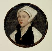 HOLBEIN, Hans the Younger Portrait of a Young Woman with a White Coif oil